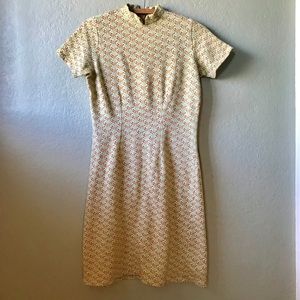Vintage 60s Knit Patterned Dress